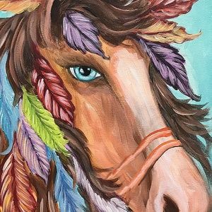 Horse feather tapestry